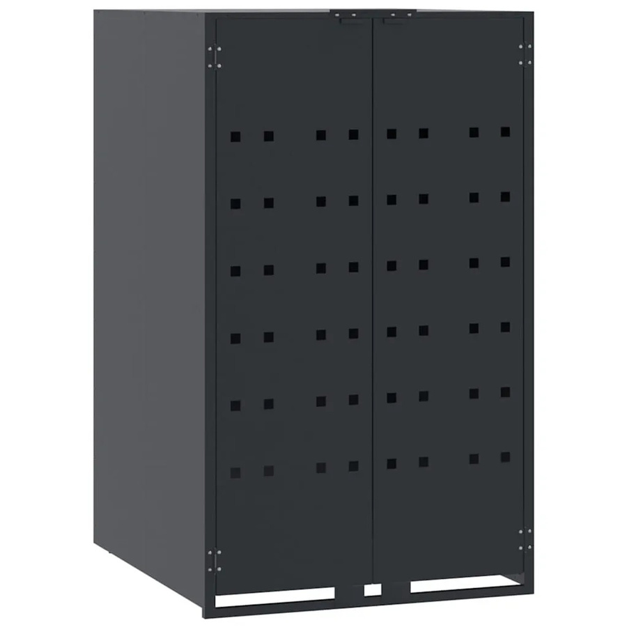 DELUKE Mülltonnenbox GORILO Mülltonnenverkleidung aus Stahl für 1 Tonne, Anthrazit, B: 69 cm, T: 79 cm, H: 117 cm - Bild 2