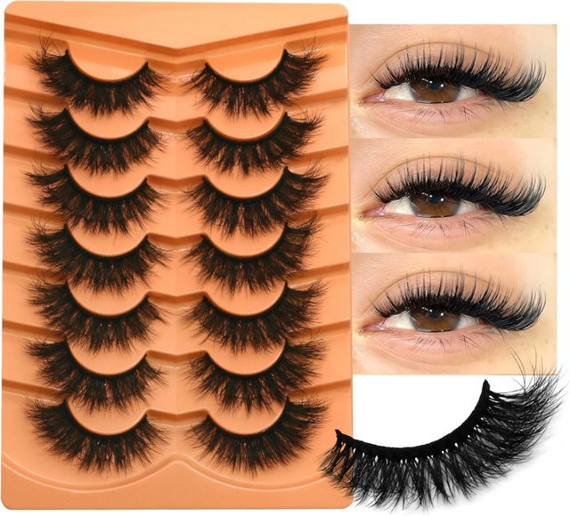 VELTRINAY Künstliche Wimpern, Wispy Strip Lashes, Cat-Eye, Volumen - Bild 1