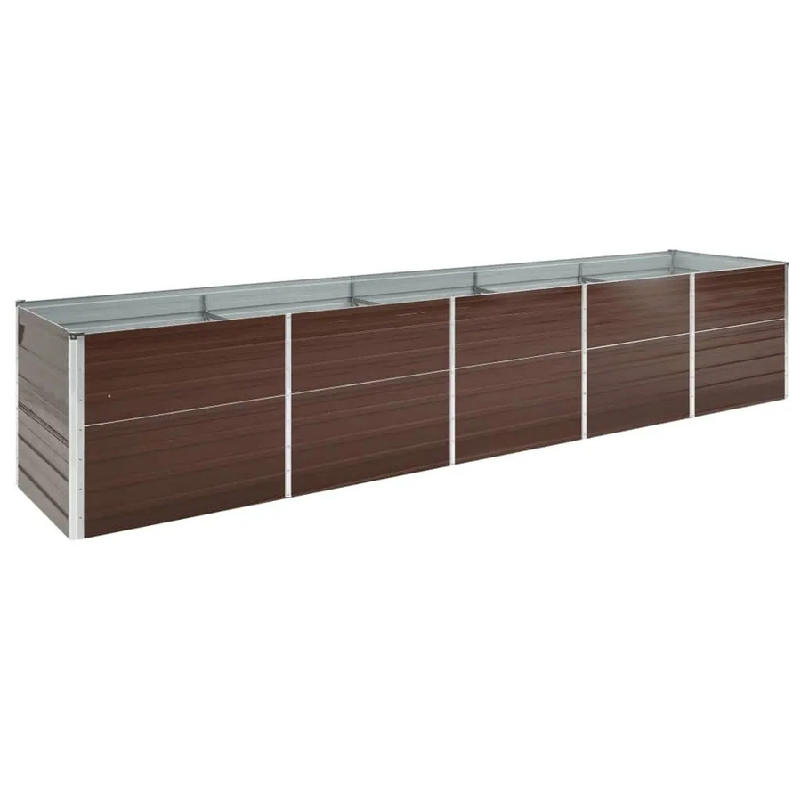 vidaXL Garten-Hochbeet aus verzinktem Stahl in Braun, B/T/H: 400 x 80 x 77 cm - Bild 2