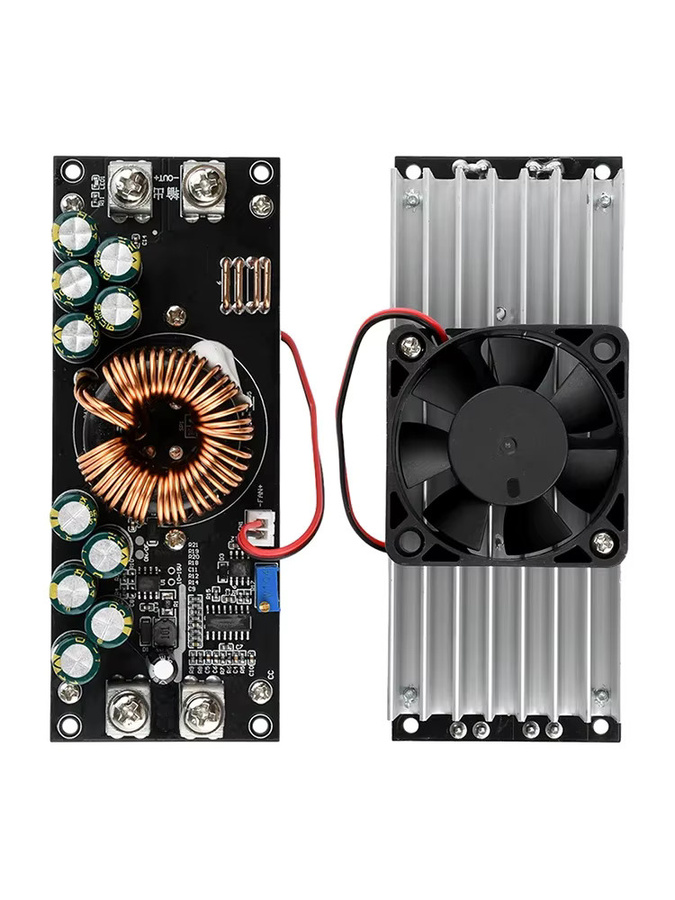 Aideepen DC-DC-Abwärtswandler 1500 W/1200 W, einstellbares Modul 15–90 V auf 2,5–72 V, 50 A, Farbe: Schwarz - Bild 5