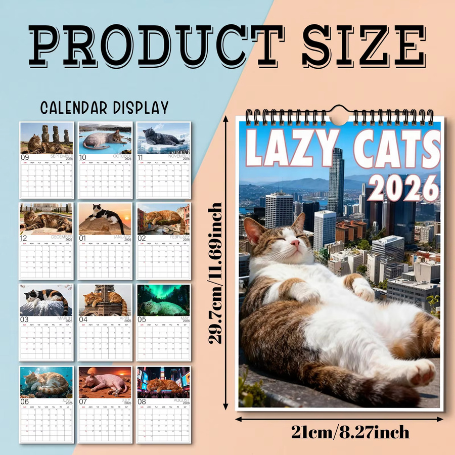 Lazy Cats City Wandkalender 2026 mit urbanen Katzen-Motiven in Multicolour - Bild 3