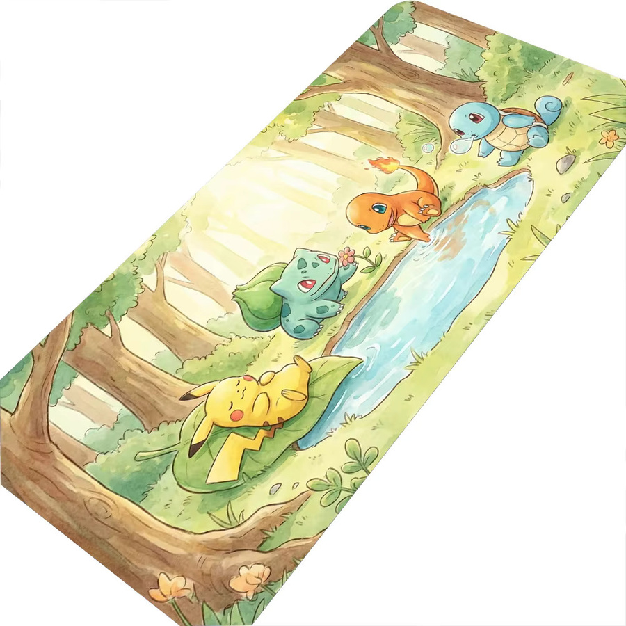 Bandai Pikachu XXL Gaming-Mauspad in Multicolour, große Anime-Pokémon Schreibtischunterlage mit rutschfester Gummibasis für E-Sport-Gamer - Bild 2