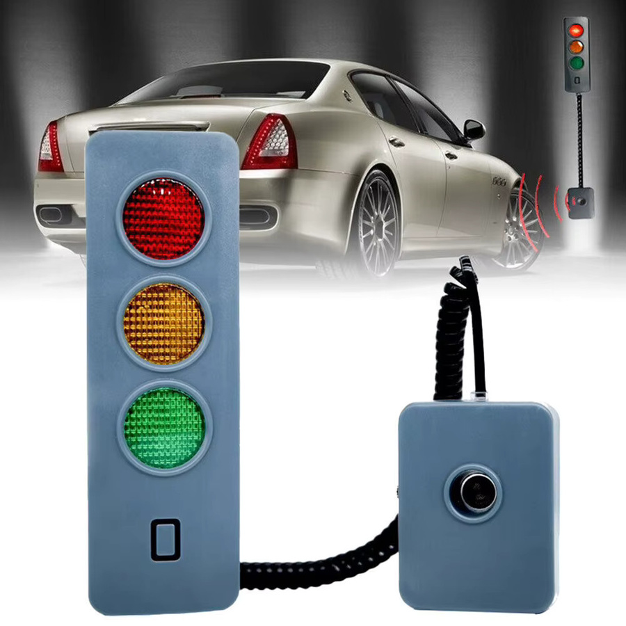ALLOYSEED Garagensicherheitsbeleuchtung mit dreifarbigem LED-Verkehrslicht, batteriebetrieben, grau, rechteckig - Bild 2