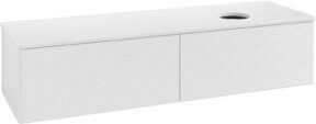 V&B Waschtischunterschrank Antao mit Frontstruktur in Weiß lackiert, B: 160 cm, T: 50 cm - Bild 1
