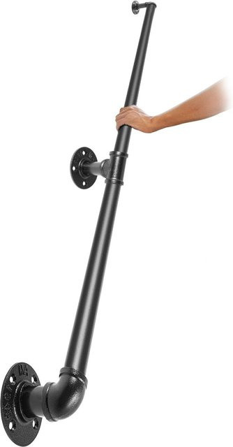 Buying Solutions, MB Rohr-Treppengeländer aus Kohlenstoffstahl in Schwarz Matt, Wandmontage, Rund - Bild 1