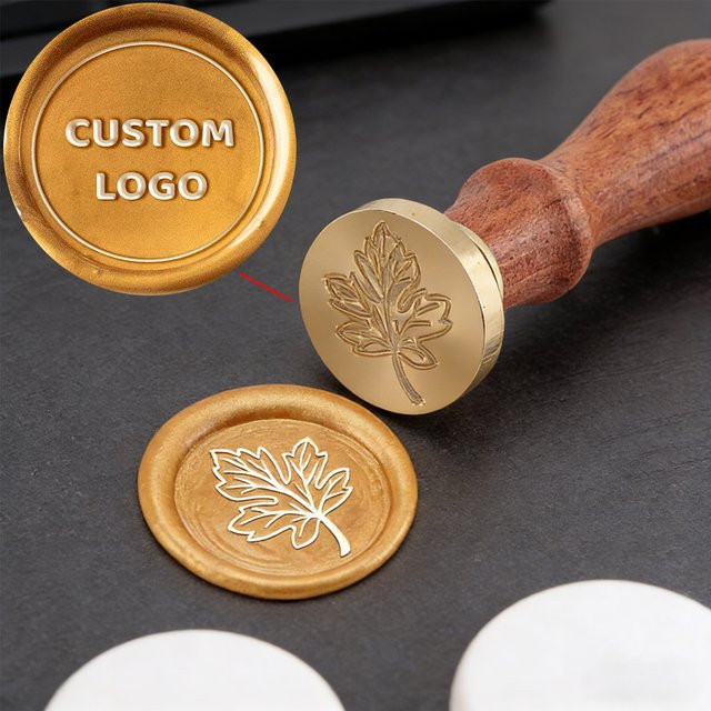 Individuelles Stempelwachssiegel mit eigenem Logo in Gold für Hochzeiten, Geschenke und DIY-Bastelarbeiten - Bild 1