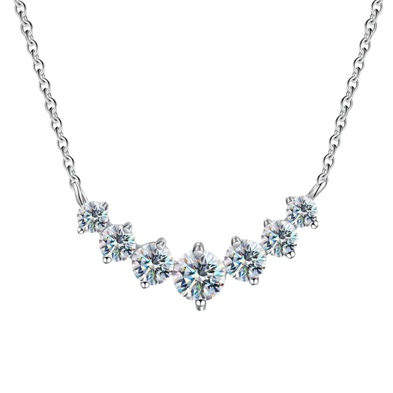 Halskette 925 Silber, Moissanit, Brillant, Damen - Bild 3