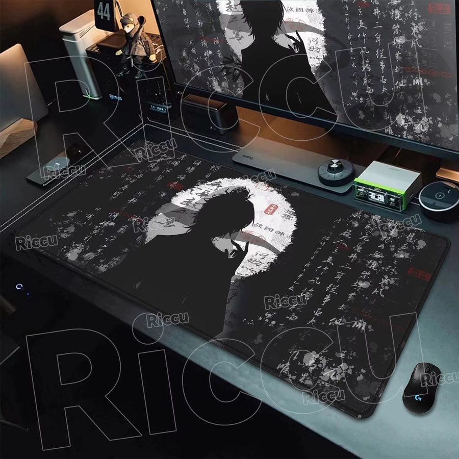 Samurai Warrior Mauspad von Riccu in Schwarz für Gamer und PC-Zubehör - Bild 2