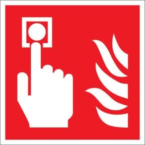 SafetyMarking Brandschutzschild Folie Brandmelder langnachleuchtend, Farbe: Rot, B: 20 cm, H: 20 cm - Bild 1
