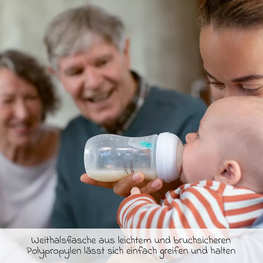 Philips Avent Natural Response Babyflasche mit AirFree Ventil und Silikon-Sauger, 260 ml, transparent/weiß - Bild 5