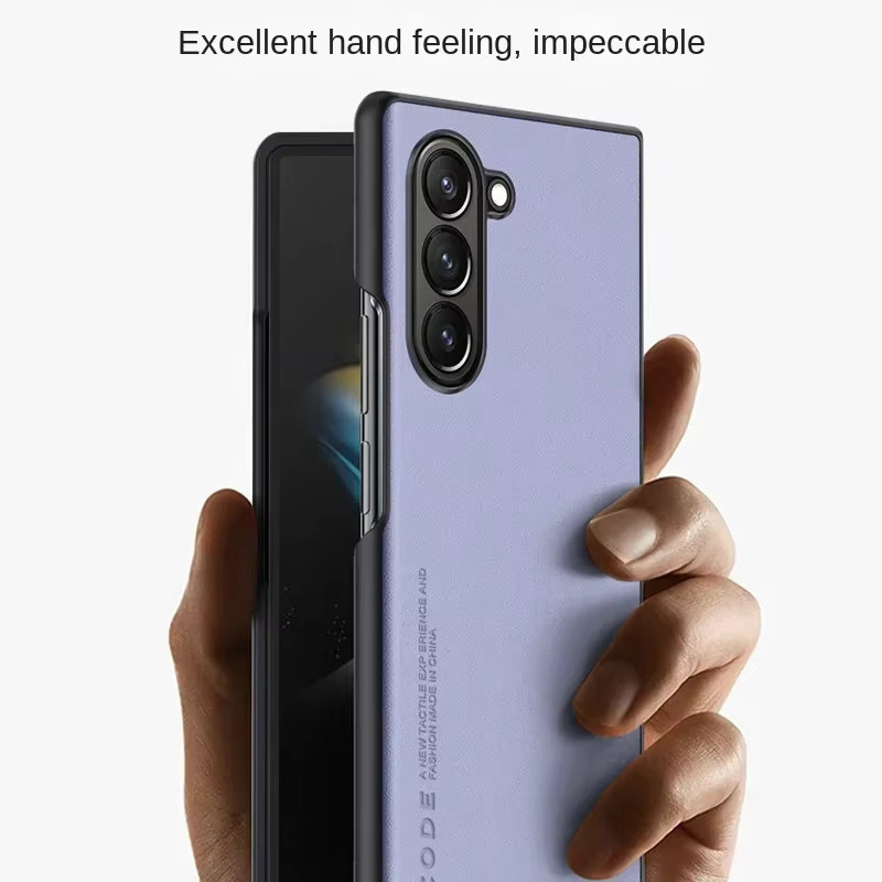 Stoßfeste Handyhülle aus Carbonfaser und PU-Leder für Samsung Galaxy Z Fold (kompatibel mit Z Fold 8, 7, 6, 5, 4, 3) mit Anti-Kratz-Schutz - Bild 2