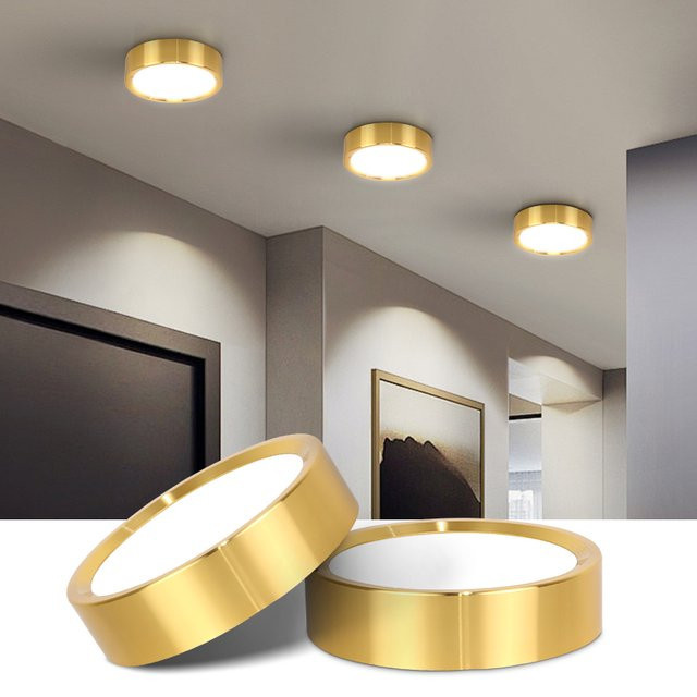 CANMEIJIA LED Deckenstrahler Tricolor Downlight in Gold/Messing für Küche und Eingangsbereich - Bild 1