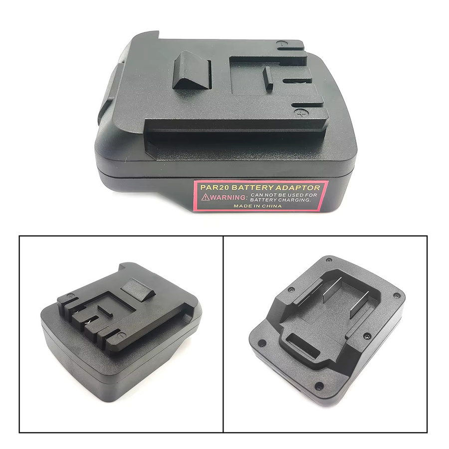 Parkside Batterie Power Tool Adapter Konverter für 20V Lithium-Batterien, kompatibel mit Dewalt, Makita, Milwaukee und Bosch 18/20V, Farbe: Schwarz - Bild 2