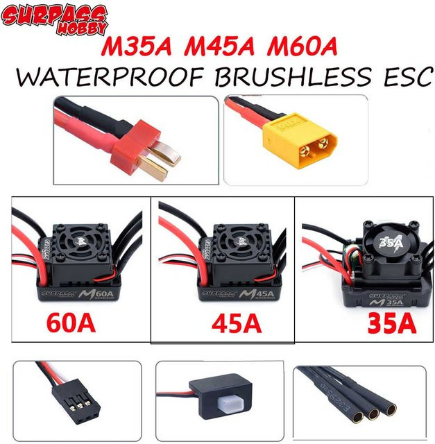 Surpass Hobby M35A 45A 60A Wasserdichter Brushless ESC mit T/XT60-Stecker - Bild 1
