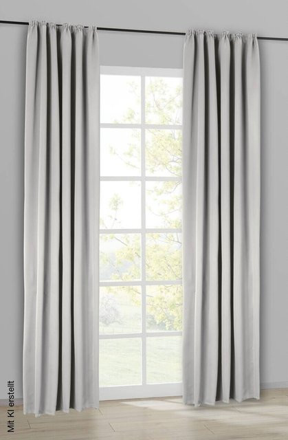 POCOline Verdunklungsvorhang Juna Silber B: 135 cm, H: 245 cm - Bild 1