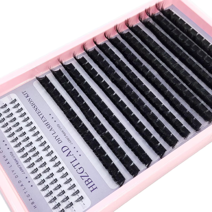 AMSDCN Volumen-Wimpern-Cluster, Einzelwimpern-Verlängerungen mit Spikes, Unisex - Bild 5