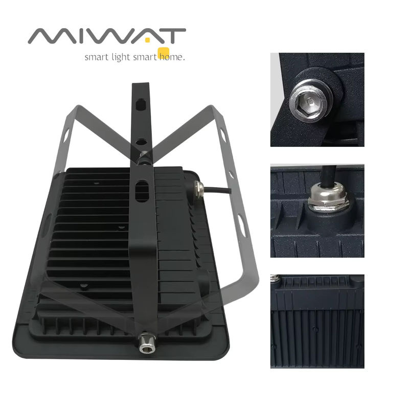 MIWAT LED Flutlicht Reflektor Scheinwerfer IP68 Wasserdicht Schwarz für Garten Straße und Wand - Bild 4