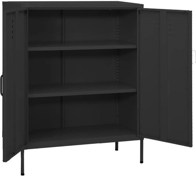 vidaXL Lagerschrank aus Stahl in Anthrazit Matt, B/T/H: 80 x 35 x 101,5 cm - Bild 1