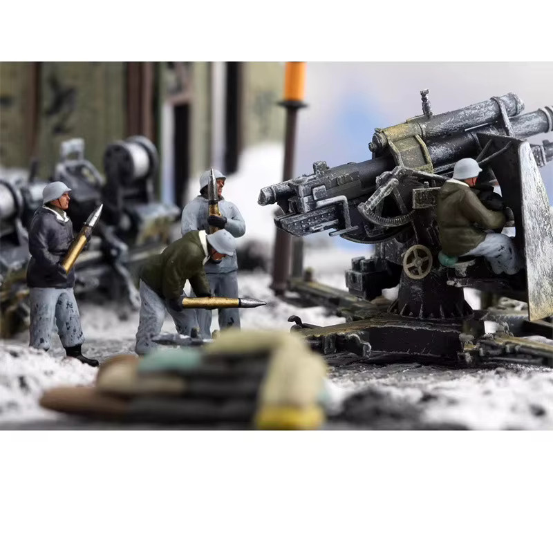 ART CROWN MODEL Deutsche 88-mm-Hochgeschwindigkeitskanone im Winter, 6-teiliges Set, 1:72 Maßstab, Modell aus Kunstharz - Bild 5