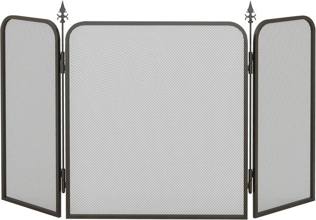 HOMCOM Kaminschutzgitter aus Metall in Schwarz, B: 96 cm, T: 1,3 cm, H: 56 cm - Bild 1