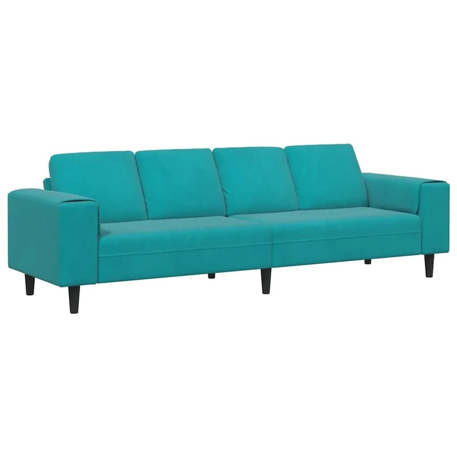 vidaXL Wohnzimmer Couch modern in Türkis und Schwarz, gepolstert, B/T/H: 250 x 188 x 76 cm - Bild 2