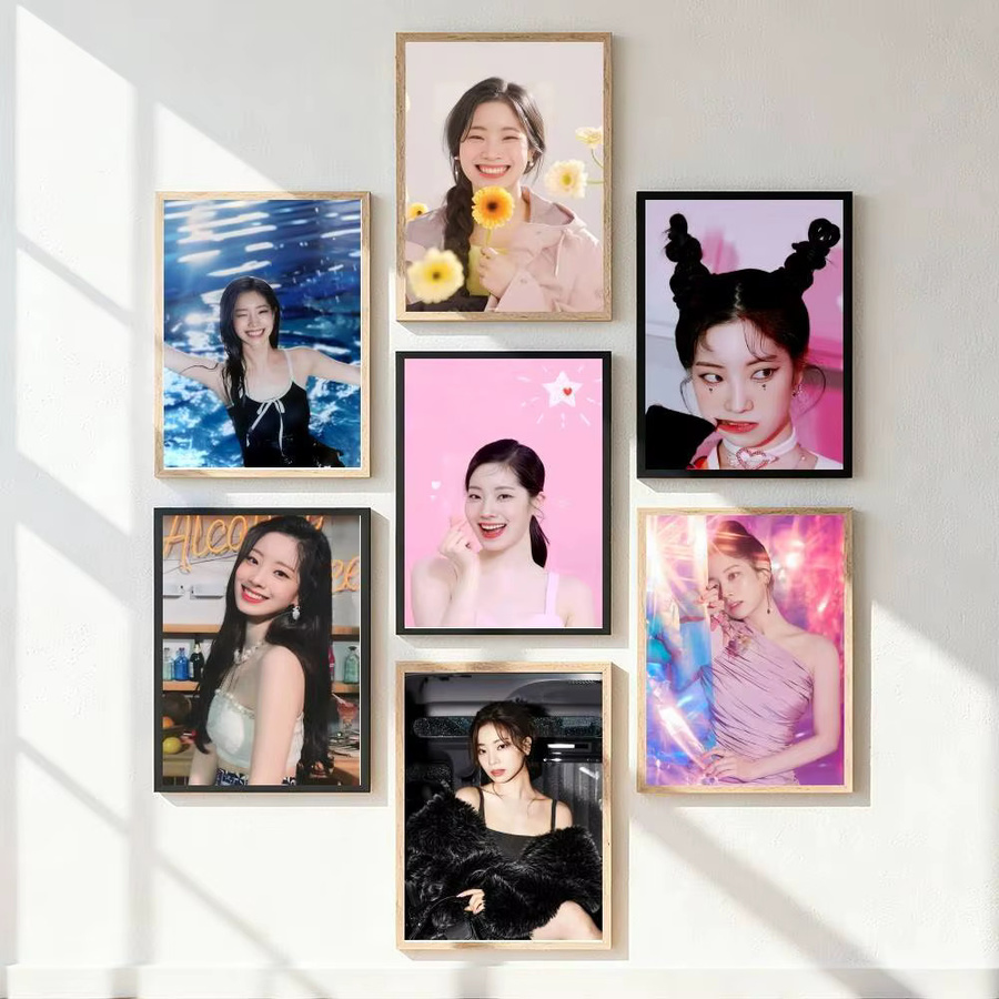 Kayou Kpop Twice DaHyun Poster Kunstdruck im Anime-Stil mit Blumen-Motiv, Mehrfarbig - Bild 5