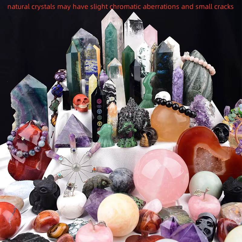 RYCRYSTAL Natürlicher Kristallturm aus Rohstein in Multicolour als Dekoration für deinen Tisch - Bild 4