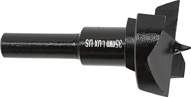 LUX-TOOLS Forstner Scharnierlochbohrer in Schwarz mit Durchmesser: 35 mm und Tiefe: 60 mm - Bild 1