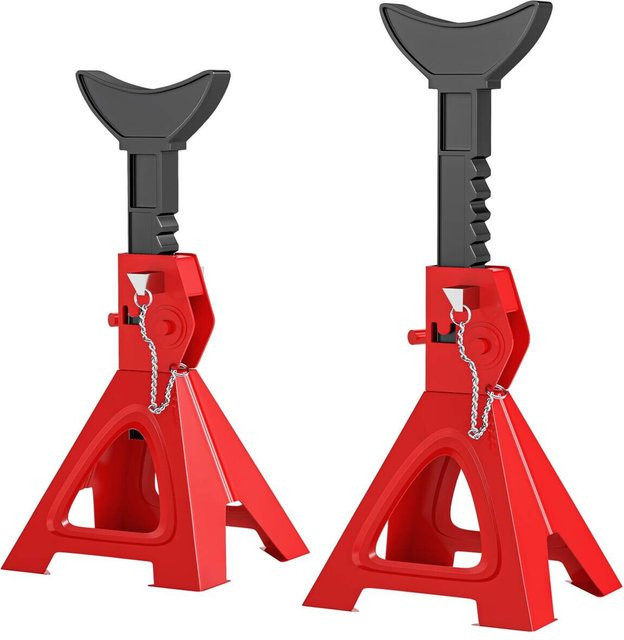 HOMCOM Unterstellbock aus Stahl in Rot und Schwarz, B/H/L: 18 x 29 x 19 cm - Bild 1