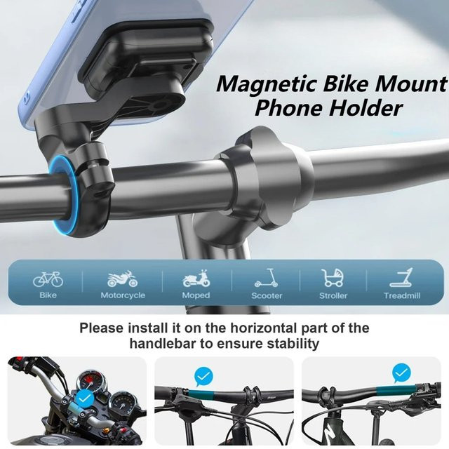 Maerknon Magnetische Universal Smartphone Halterung für Motorrad und Fahrrad in Schwarz - Bild 1