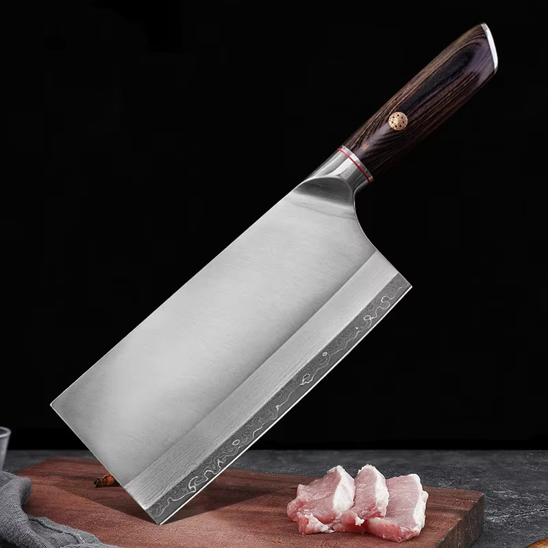 InLeung Damaststahl Chefmesser mit Holzgriff, 7-8 Zoll Allzweckmesser in Silber - Bild 2