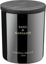 Cereria Molla Vegane Wachskerze Basil & Mandarin im Glas, Fruchtig, Schwarz
