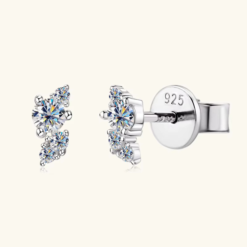 Iogou Ohrstecker, 925 Silber, Moissanite, Damen - Bild 2