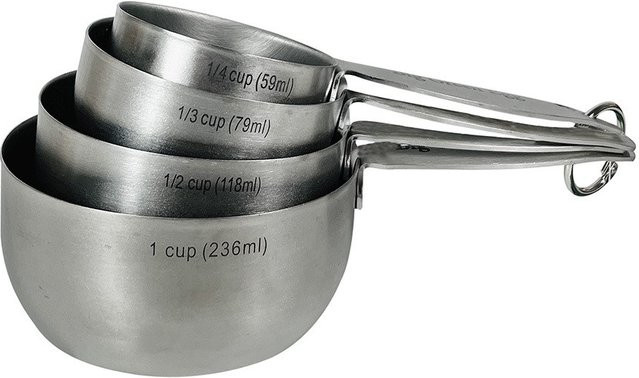 Big Green Egg Messbecher 4er-Set aus Edelstahl in Silber - Bild 1