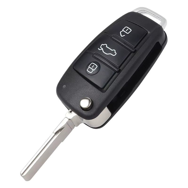 KEYECU Keyless-Go Flip Remote Key Fob 434 MHz MQB48 Chip Ersatzschlüssel für Audi A3 Q2 Q3 in Schwarz - Bild 3