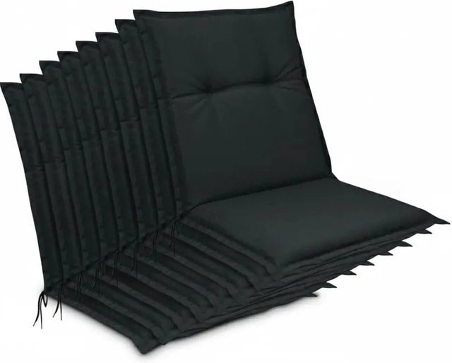 Beautissu 8er Set Niedriglehner Auflagen Base NL in Graphit, B/T: 100 x 50 cm - Bild 1