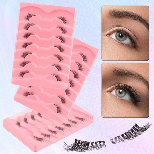 butyselon Halbe Wimpern Wispy Cat Eye, 7 Paar, Damen - Bild 1