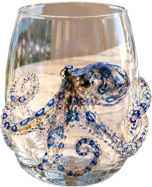 Wenbanyama Trinkglas Tumbler mit Streifenmuster in Beige und Transparent, spülmaschinenfest - Bild 1