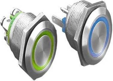 Bulgin Drucktaster MPI002/TERM/D5 in Silber aus Edelstahl mit IP66 Schutzart - Bild 1
