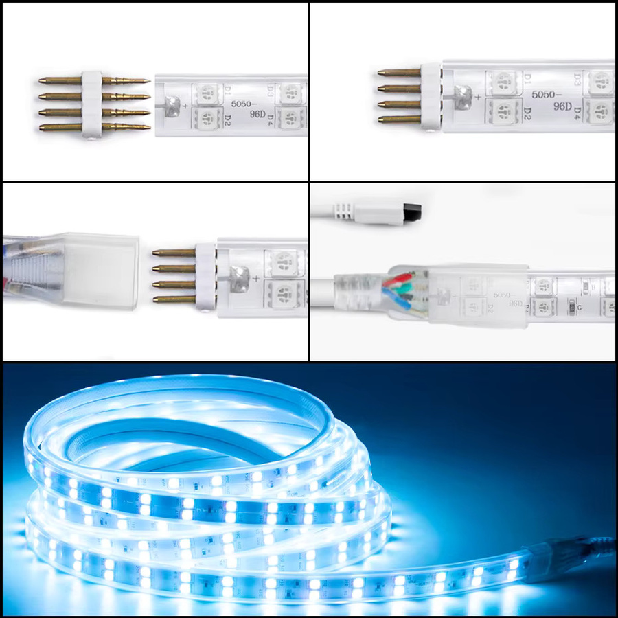 Asign RGB LED-Streifen SMD 5050 IP67 Wasserdicht mit Bluetooth, WiFi und IR-Fernbedienung, Multicolor, 220V mit EU-Stecker - Bild 2