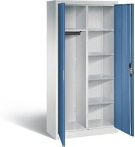 C+P Akten- und Garderobenschrank Acurado mit Front in Fernblau und Korpus in Lichtgrau, H x B x T: 195 x 93 x 40 cm - Bild 1
