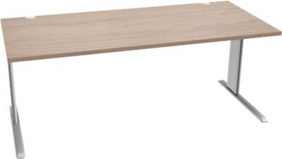 Schäfer Shop Pure Schreibtisch PLANOVA BASIC in Eiche und Weißaluminium mit C-Fuß und Kabelkanal, B/T/H: 180 x 80 x 71,7 cm - Bild 1
