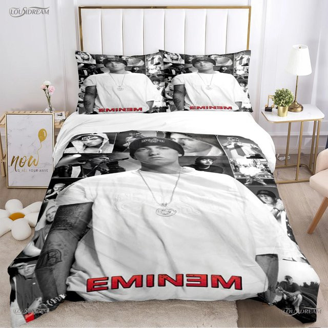 Casal Eminem Musik Bettwäsche-Set für Kinder mit Bettbezug und Kissenbezügen, Mehrfarbig, B/H: 150 x 200 cm - Bild 1