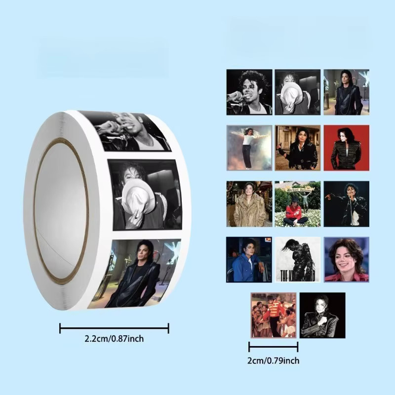 500 Stück Michael Jackson Graffiti-Aufkleber Set, Pop-Rock-Sänger Motiv-Aufkleber aus Papier, Mehrfarbig - Bild 5