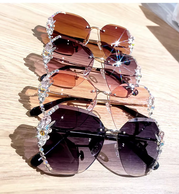 Shatar Sonnenbrille, randlos, groß, Metall, Damen - Bild 3