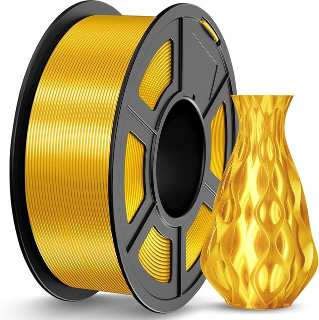 MANLANG Seiden-PLA-Filament 1,75mm Gold 250g mit glänzendem Metallic-Finish für FDM-Drucker - Bild 1