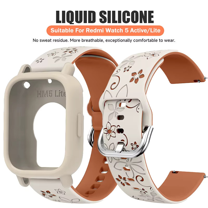 FancyWrist Uhrenarmband Silikon, beige, Damen, für Redmi Watch 5 Active/Lite - Bild 1
