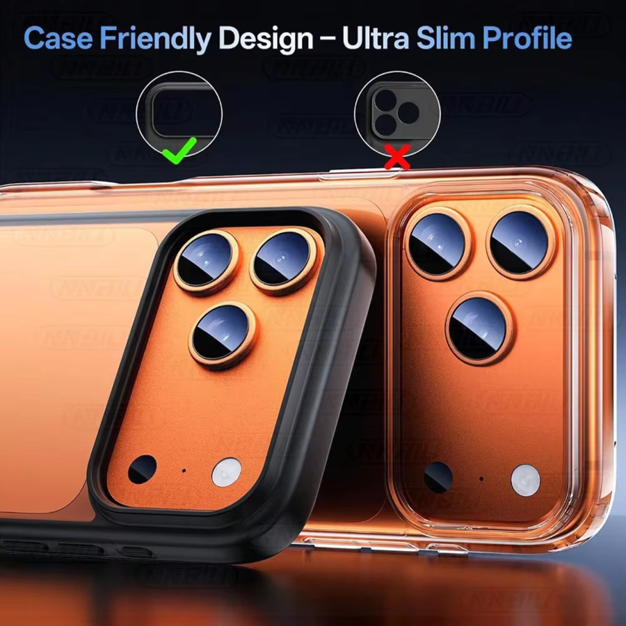 NNBILI 2 Stück Kameraobjektivschutz für iPhone 17 Pro Max aus gehärtetem 9H Glas in Transparent und Orange - Bild 5