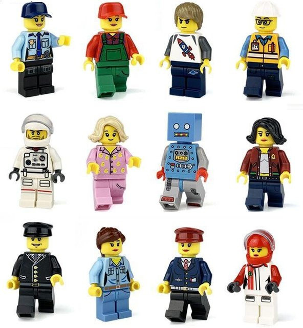 Stadt Serie Astronaut Rennfahrer Bauer Polizei Ingenieur Minifiguren, 12-teiliges Set, Bunt / Mehrfarbig - Bild 1