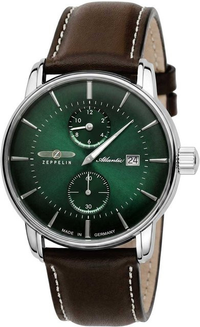 Zeppelin Armbanduhr Automatik, Edelstahl, Leder, Grün, 43 mm, Herren - Bild 1